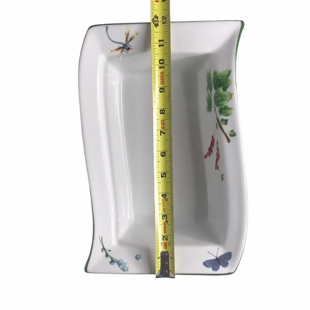 Wild Garden Floral Baking Dish Presentable Ovenware Loaf Pan Christmas Dragonfly